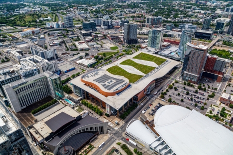 aerial view of Music City Center